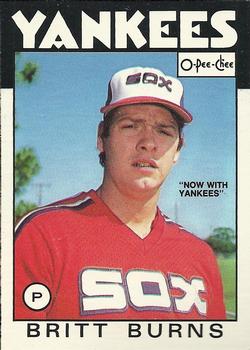 1986 O-Pee-Chee Baseball Cards 174     Britt Burns#{Now with Yankees